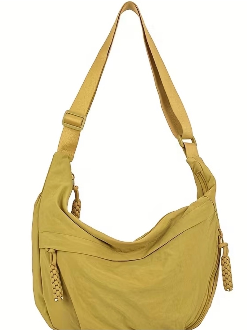 Mustard Yellow Leather Shoulder Bag - Women's Everyday Hobo